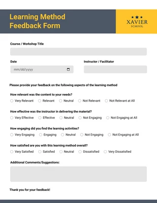 business interactive Template: Navy and Yellow Minimalist Feedback Forms