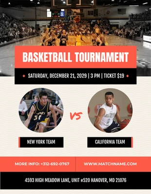 Free  Template: Free Basketball Tournament Flyer Template