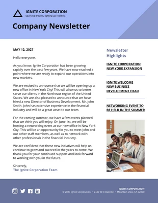 business accessible Template: Company Newsletter Template