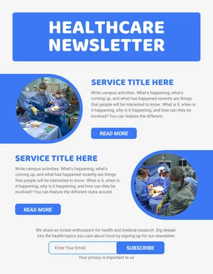 Free  Template: Light Grey Blue Medical Newsletter Template