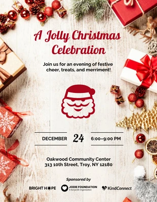 Free  Template: Red Christmas Event Invitation Poster