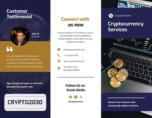 business  Template: Cryptocurrency Services Z-Fold Brochure Template