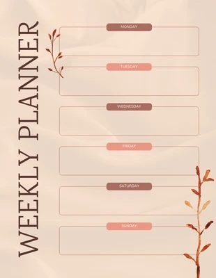 Free  Template: Brown Aesthetic Weekly Planner Template