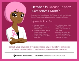 Free  Template: Breast Cancer Awareness Month Flyer Template