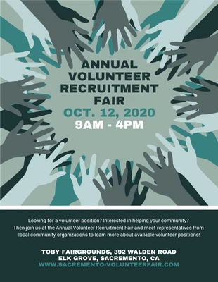 Free  Template: Volunteer Recruitment Fair Event Flyer Template