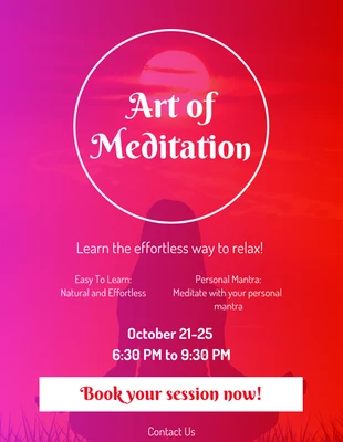 Free  Template: Art of Meditation Flyer Template