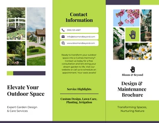 Free  Template: Garden Design & Maintenance Brochure Template