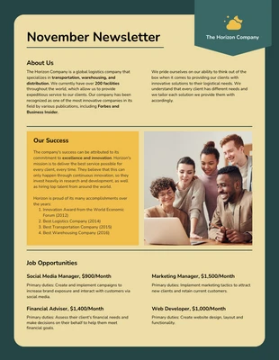 business  Template: Best Company Newsletters Examples Template