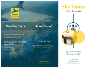 business  Template: Vacation Tours Travel Tri Fold Brochure Template