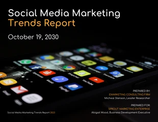 premium  Template: Dark Social Media Marketing Quarterly Report Template