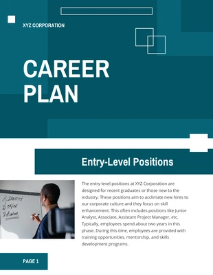 Free  Template: Green White Career Plan Template