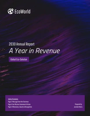 business  Template: Annual Cover Financial Report Template