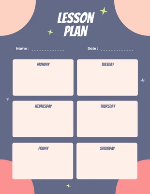 Free  Template: Multicolor Lesson Plan Template