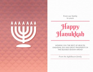 premium  Template: Red Pattern Hanukkah Card