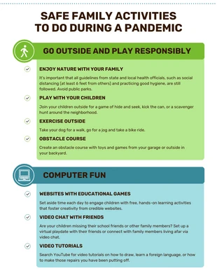 Free interactive Template: Safe Family Activities Checklist Template