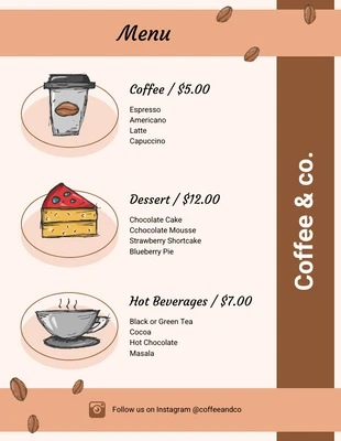 premium  Template: Brown Coffee Shop Menu