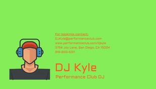 Free  Template: Vibrant DJ Music Business Card