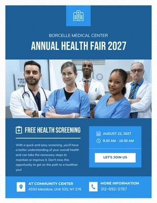 Free  Template: Annual Health Fair Flyer Template