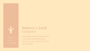 Free  Template: Peach Music Academy Business Card