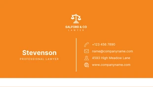 Orange And White Minimalist Professional Lawyer Business Card - Page 2