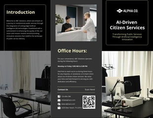 Free  Template: AI-Driven Citizen Services C Fold Brochure Template