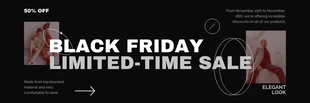 Free  Template: Minimal Modern Black White Fashion Black Friday Banner