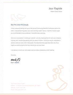 Free  Template: Iconic Dance Studio Letterhead