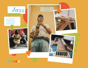 Free  Template: Simple Orange Jazz Music Collage