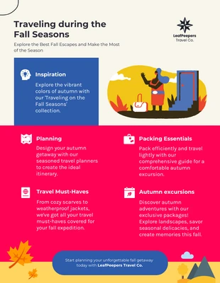 Free  Template: Traveling on the Fall Seasons Tips Infographic Template