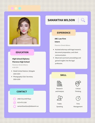 Free  Template: Pastel Colour Diploma Student Resume Template