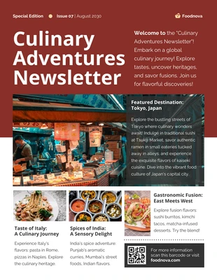 premium  Template: Culinary Adventures Newsletter Template