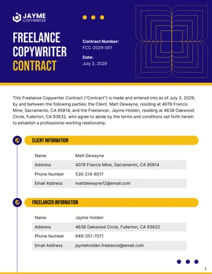 premium  Template: Freelance Copywriter Contract Template