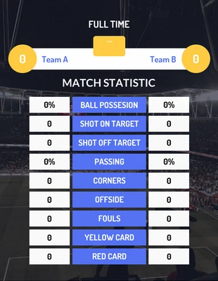 Free  Template: Dark Blue Match Statistics Soccer Football Template