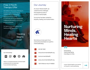 Free  Template: Mental Health Tri-fold Brochure Template