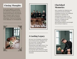 Simple Brown Funeral Tri-fold  Brochure - Page 2