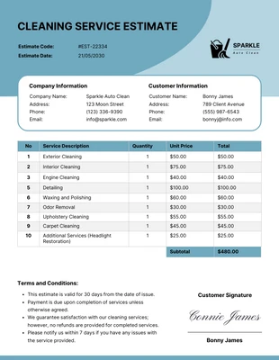 premium  Template: Cleaning Service Estimate Template