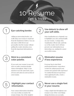 business  Template: Minimalist Tundora Resume Tips Infographic Template