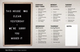 Free  Template: Weekly Cleaning Schedule Checklist Template