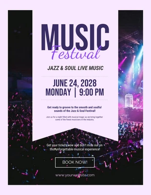 Free  Template: Purple Music Festival Poster Template