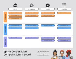 Free  Template: Gray Editable Scrum Board Roadmap Template