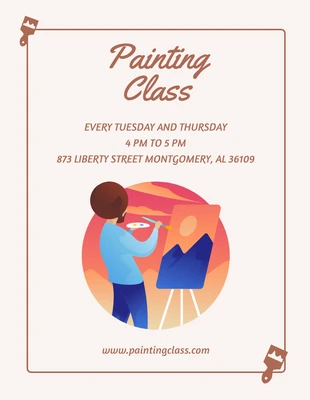 Free  Template: Illustration Painting Class Flyer Template