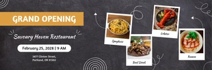 Free  Template: White On Blackboard Restaurant Grand Opening Banner