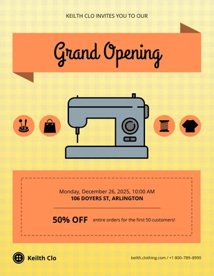 Free  Template: Tailoring Shop Grand Opening Flyer Template