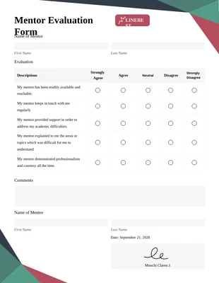 premium  Template: Simple Evaluation Form Template