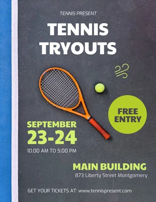 Free  Template: Tennis Tryouts Flyer Template