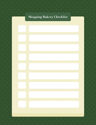 Free  Template: Green Simple Shopping Bakery Checklist Template