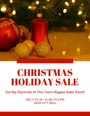 premium  Template: Christmas Holiday Sale Poster