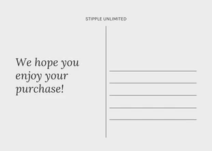 Light Grey Minimalist Store Business Thankyou Postcard - Page 2