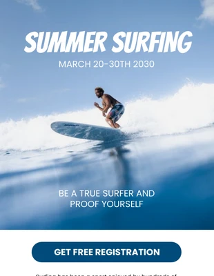 Free  Template: White Modern Summer Surfing Newsletter Template