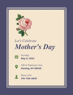 Free  Template: Albescent White Mother's Day Celebration Flyer Template